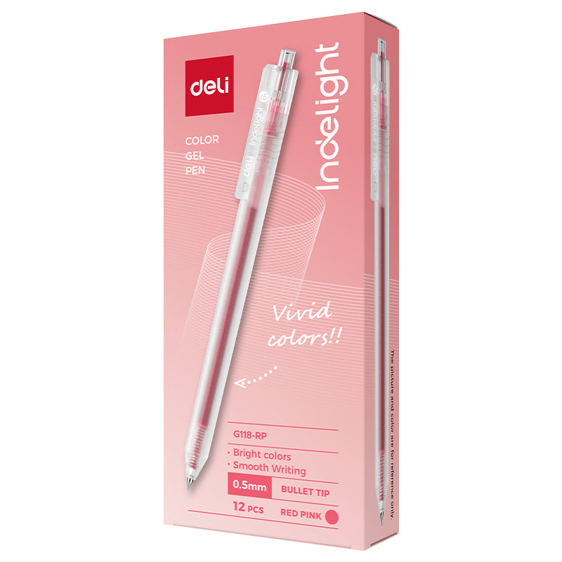 PIX CU GEL CU MECANISM 0.5MM ROZ-ROSU DELI PIX CU GEL CU MECANISM 0.5MM ROZ-ROSU DELI